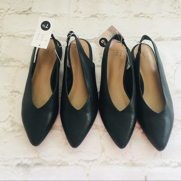 A New Day Choked Back Sling Back Ballet Thrift NWT - Picture 4 of 6